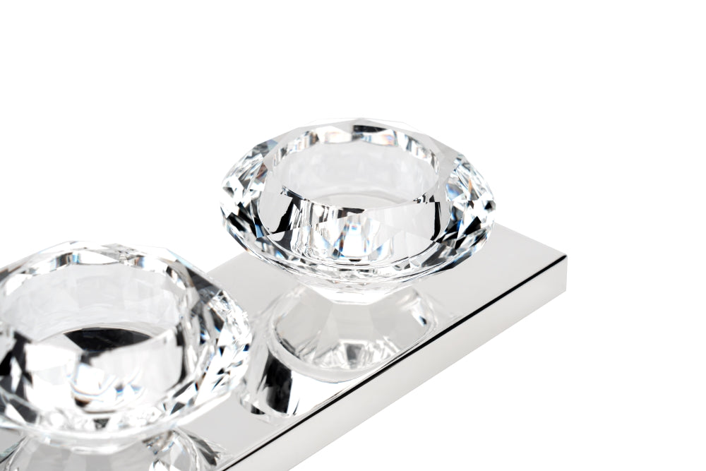 CRYSTAL CANDLE STAND ON BASE