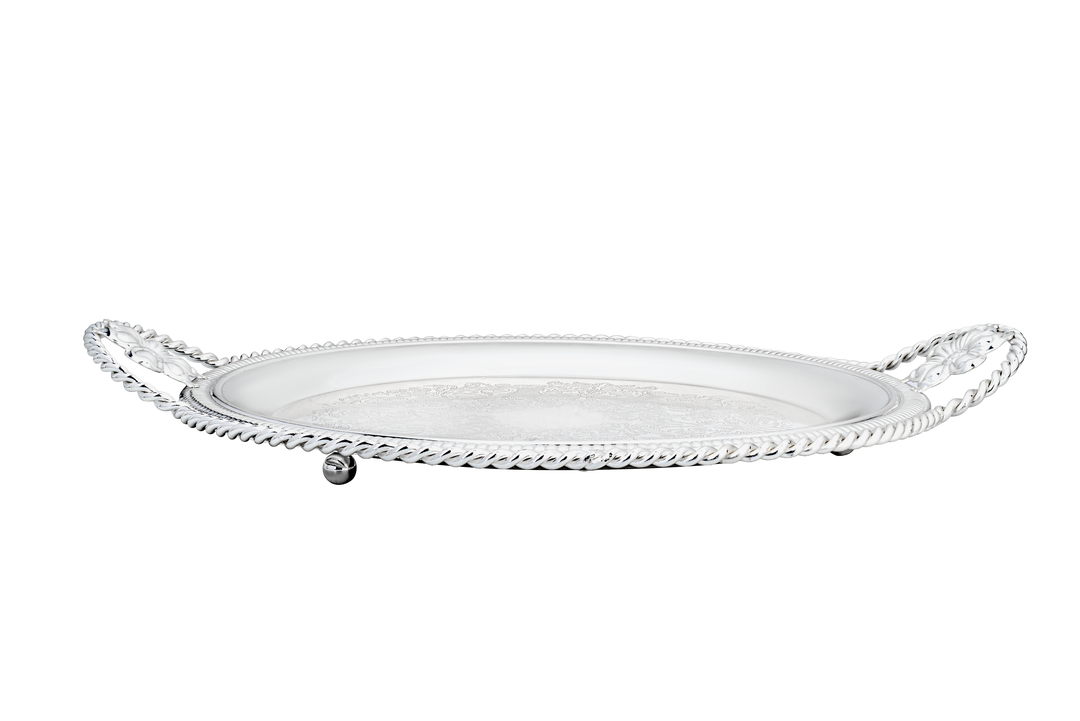 TRAY WITH FLOWER HANDLE