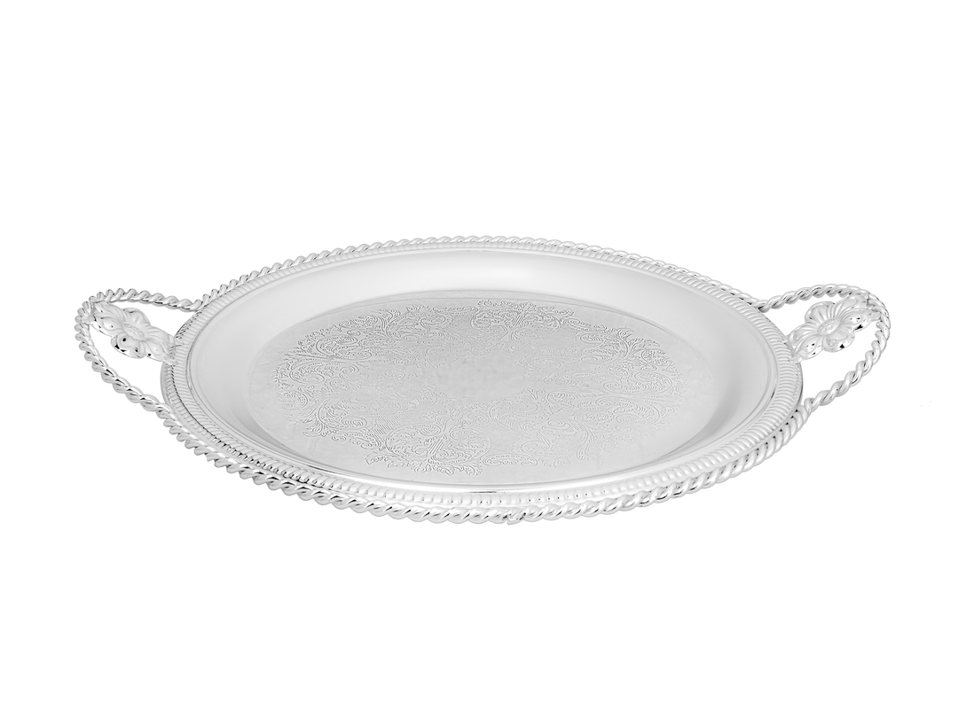 TRAY WITH FLOWER HANDLE
